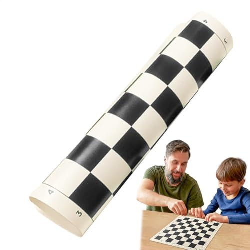 Tournament Chess Board Mat | Soft Rollable Chess Mat | PU Leather Folding Chessboard | Portable Roll Up Tournament Chess Mat For Outdoor Gatherings Travel