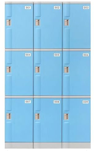 Hochschrank mit 9 Türen für Garage, Werkzeugaufbewahrung, wasserdichter Kunststoffschrank für Zuhause, Büro, Fitnessstudio, Schule und Lager