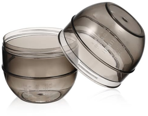 Garneck Bicchiere Di Plastica Per Miscelazione Di Tinture Per Doppia Scala Di Misurazione, Strumento Professionale in Plastica Per Miscelare Colori E Tinte Per Salone Di Bellezza (120ml, Nero