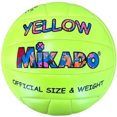 Mikado Sport Volleyballball italienisches Modell - Beachvolleyball aus HF-PVC - Große Größe für Spieltraining - Erwachsene Jugendliche und Kinder