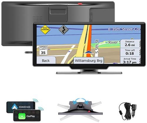 10.26 Inch Sat Navs for Cars, Truck, 7in HD GPS Navigation with UK Europe Maps, Lifetime Free Updates, Satnav Support Postcode Search, Voice Guidance, Speed Camera Alert, Lane Guidance Assist, POI
