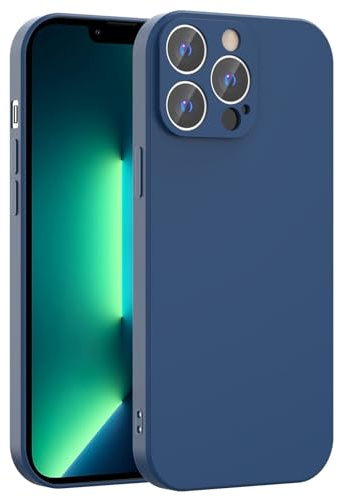 Silicone Case for iPhone 13 Pro Max, Full Camera Protection, Slim Liquid Silicone Phone Bumper Cover, Soft Touch, Antiskid, DustProof, Shockproof, Drop-Resistant, Anti-Scratch Cases (Dark Blue)