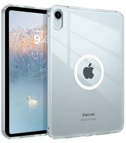 Telaso for iPad mini 7 A17 Pro 2024/iPad Mini 6 2021 8.3 Inch iPad mini 7th/6th Gen Magnetic Case, Transparent Back Soft TPU Bumper Military Grade Protective Case for iPad mini 7/Mini 6, Clear