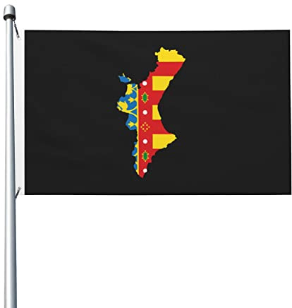 Mapa De Banderas De Valencia Resistente Decoloración Estandarte Multicolor Bandera De Balcón Decorativa Para Césped Vacación Interior 90X150Cm