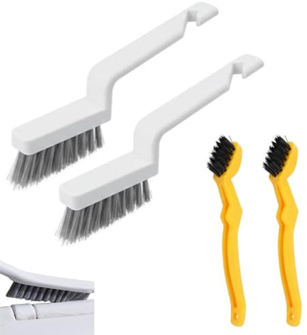 4 Stück Fugenbürste, Multifunktionale Fugenreinigungsbürste,Fugenreiniger | V-Form Fugenreiniger Bürste,Steife Borsten Fugenbürste Fliesen,Für Bad Dusche Küche Toilette Waschbecken Wohnzimmer