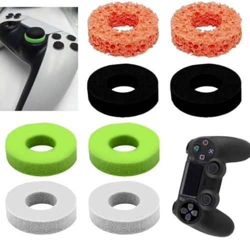 8 Pezzi Anelli di Precisione per PS5, Anelli Ammortizzanti, 3 Durezze, per un maggiore controllo e un Aim Bot, compatibili con controller PS5, PS4, Xbox One Series, Switch, KontrolFreek, 4 Colori