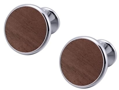BWDHJLEY Manschettenknöpfe Silber für Herren, Manschettenknöpfe Vintage Messing Runden Cufflinks Hochzeit Geschenk