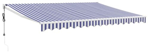 Tenda da sole elettrica con braccio articolato, 4 x 3 m, blu e bianco