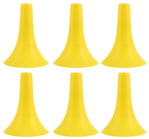 Veemoon 6 Stück Basketball-Agility-Hütchen, gelb, hornförmiges, ausgestelltes Design