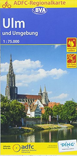 ADFC-Regionalkarte Ulm und Umgebung mit Tagestouren-Vorschlägen, 1:75.000, reiß- und wetterfest, GPS-Tracks Download (ADFC-Regionalkarte 1:75000)