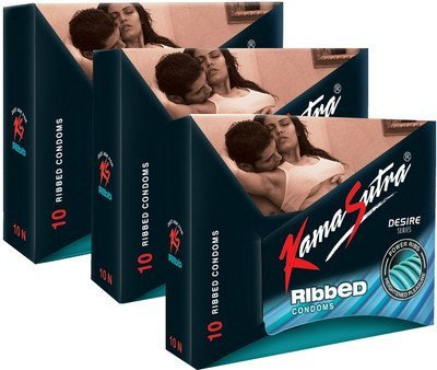 Kamasutra Desire Ribbed Monthly Combo Condom (Set of 3, total 36 condoms)(Ship from India)