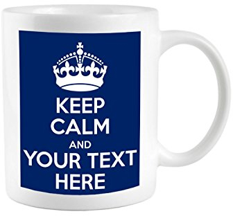 KEEP CALM AND CARRY ON PERSONALISED WITH ANY TEXT GIFT MUG CUP RETRO