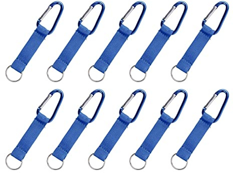 10 x Karteo® Schlüsselband | Kurzband Karabiner und Schlüsselring | Schlüsselanhänger aus Polyester mit Metallkarabiner | Länge 14 cm
