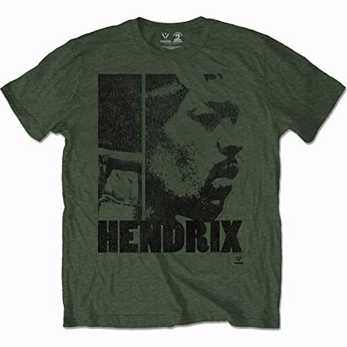 Rockoff Trade Men's Jimi Hendrix Let Me Live T - Shirt, Green (Khaki Khaki), X-Large