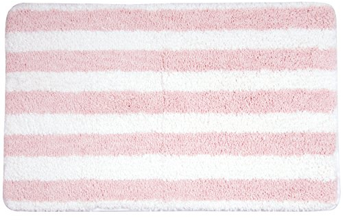 MSV Badteppich Badematte Badvorleger Duschvorleger Mikrofaser Hochflor flauschig 50x80 cm – Pastellrosa
