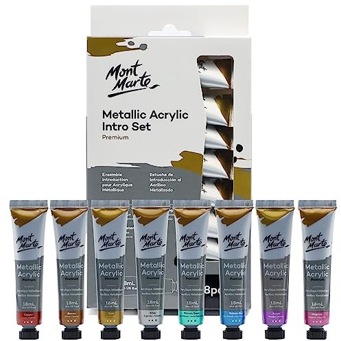 MONT MARTE PMMT8181 Acrylfarben-Set, Metallic, 18 ml, 8 Stück