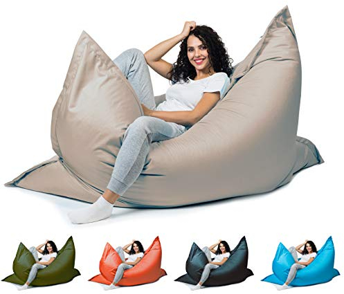 sunnypillow XXL Sitzsack, Riesensitzsack Outdoor & Indoor 180 x 145 cm mit 380L Styropor Füllung Sessel für Kinder & Erwachsene Sitzkissen Sofa Beanbag viele Farben und Größen zur Auswahl Grau
