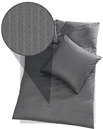 Doris Meyer Interlock-Jersey Bettwäsche Kalli schwarz Kissenbezug einzeln 40x80 cm