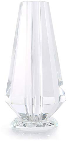 Vase en Cristal Clair Hakeeta pour Fleurs à Longues Tiges, Vase de Rose Decoratif Transparent, Ronde, Classique, Uni, Élégant, 13cm/5.12inch