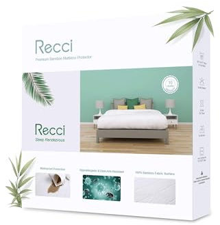 RECCI Bambus Wasserdichter Matratzenschoner 120 x 200 cm, Atmungsaktiv Matratzenauflage, Anti-Allergie, gegen Milben, Matratzenschutz für Baby Kinder Haustier [120 x 200 ] 1 Stück