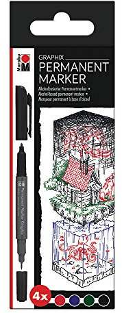 Marabu Graphix Permanent Marker, Once Upon a Time 4 pc Set (0147900000101)