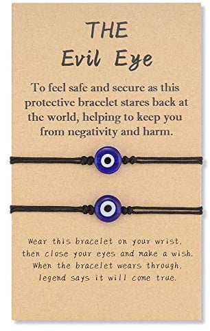 SUNSH Evil Eye Armband für Damen Paare verstellbares Seil wasserdicht für Freundschaftsgeschenke Geschenk zum Valentinstag