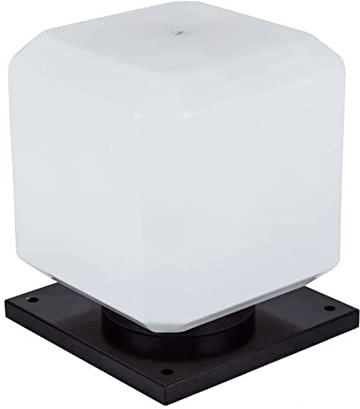 Sockelleuchte Außen Sockellampe Weg leuchten E27 Weiß Quadrat Pollerleuchten Acryl Lampenschirm Wasserdicht IP44 Garten Flur Balkon Terrassen Garten Villa Stehlampe Rasen Licht 25*25*29CM