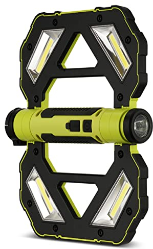 REV BUTTERFLY, LED Arbeitsleuchte mit Akku, 4x2W, 4x175lm, IP20, schwarz-gruen