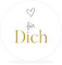 White&ivory, 50x runde Aufkleber, Sticker für dich | stilvolles Design: herz, gold | 4cm Durchmesser | selbstklebend | Gastgeschenke für Hochzeit Taufe Geburtstag