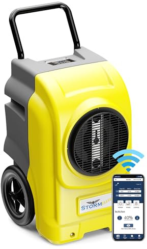 AlorAir 270 Pints Commercial Dehumidifiers for Large Room or Basements, Industrial Large Dehumidifier with Pump and Drain Hose, Dehumidifiers with Smart Wi-Fi, Manufacturer's 5 Years Warranty, Yellow