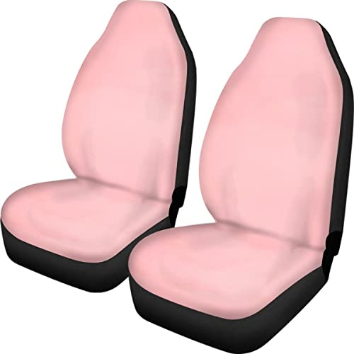 Dajingkj Pinke Sitzbezüge für Autos für Frauen und Mädchen, alle Jahreszeiten, dick, universal, Vordersitz-Schutzbezüge, 2 Stück, niedliche Automobil-Innenausstattung, passend für Limousine, SUV, Van