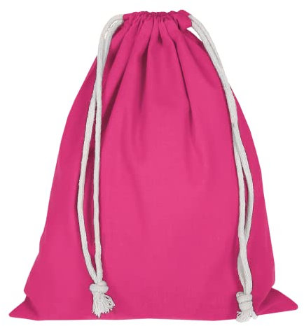 TEXXILLA Zuziehbeutel - Baumwolle | OEKO-TEX 100 zertifiziert | 25x30cm | Jutebeutel | Einkaufstasche | unbedruckt, Farbe:pink
