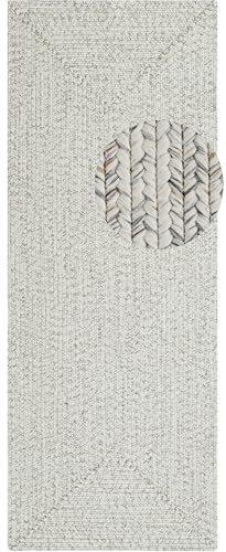 Northrugs Trenzado In- & Outdoor Teppich Wetterfest – Pflegeleicht Handmade-Look für Innen und Außen Gewebter Outdoorteppich Läufer für Balkon, Terrasse, Wohnzimmer, Garten – Leicht Melange, 80x200