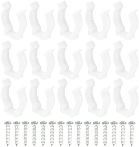 sourcing map 15 Stück T8 U Clips Halter Halterung für LED Glühbirne Montagehalterung Unterstützung Kunststoff Leuchtstoffröhre Klemmen LSD Schlauch Befestigungsklemmen mit Schrauben Weiß