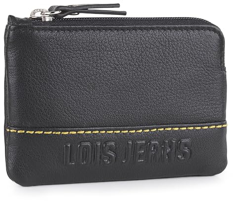 Lois - Geldbeutel & Schlüsseltasche Klein - Schlüsseletui Schlüsseltasche - Schlüsseletui Leder - Autoschlüssel Tasche - Schlüssel Etui, Schwarz