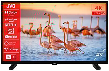 JVC LT-43VU2256 43 Zoll Fernseher/Smart TV (4K Ultra HD, HDR Dolby Vision, Triple-Tuner, Dolby Atmos) - Inkl. 6 Monate HD+ [2023]