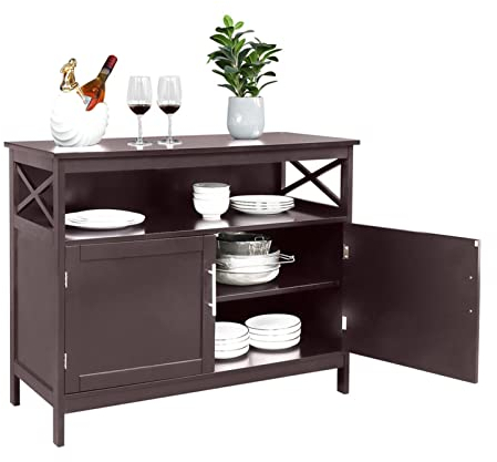 HIHELO Anrichte Home Kitchen Sideboard Retro Multifunktions-Spind Wohnzimmer Weinschrank Service Buffettisch 100 * 43 * 85cm Buffetschrank