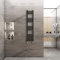 Warmehaus Toallero recto con calefacción, escalera, color negro, 1400 x 300 mm, radiadores de calefacción central para baño y cocina