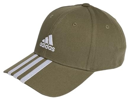 adidas Unisex 3-Stripes Cotton Twill Baseball Cap, Olive Strata/White, Einheitsgröße