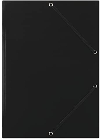 DONAU FEP01G Premium Eckspanner-Mappe A4 aus Starkem Karton/Pappe mit 2 Gummizügen| 50er Pack/ 50 Stück, Farbe: Schwarz| ideal für Büro und Schule| Grünen Punkt