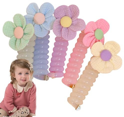 Gummi-Kopfbedeckungsspule,Spirale Haargummis Telefonkabel | Wiederverwendbare Telefonschnur, gerade -Haargummis für Mädchen, Kinder, Kinder, Geburtstagsgeschenk Tongfeng