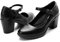 Cusolemore Women's Pumps with Arch Support, Black Mary Janes for Women, Closed Toe Platform Chunky Heels Comfortable Work Dress Shoes Size 8