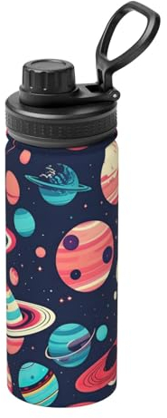 Space Planets - Borraccia termica sportiva da 510 ml, per attività all'aperto, il tuo compagno ideale per rimanere idratato