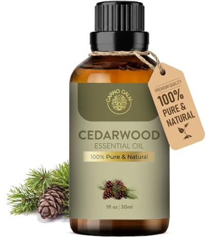 Carno Calm Cedarwood Essential Oil 30ml | 100% Natural | for Relaxation | Perfect for Aromatherapy, Diffusers, Humidifier, Bath | Great for Repelling Moths, Insects, Focus | DIY, Home, Office - 1floz