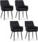 CLIPOP Esszimmerstuhl 2er Set mit Armlehne Küchenstuhl Polsterstuhl Wohnzimmerstuhl Sessel Sitzfläche aus Leinen mt Loungesessel Set für Esszimmer,Wohnzimmer (2er Set, Leinen Schwarz)