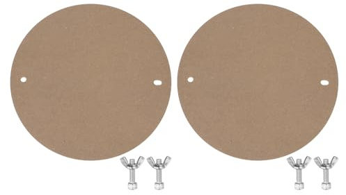 QUARKZMAN Töpferscheibe-Schläger, 30,5 cm, rundes, 1/3 dick im 2 Stück | Töpferschläger-System, Vornadellöcher Abstand von 25,4 cm, mit 304 Edelstahlstiften, braun