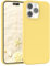 EAZY CASE Premium Silikon Handyhülle kompatibel mit iPhone 15 Pro Max Slimcover mit Kameraschutz und Innenfutter, Silikonhülle, Schutzhülle, Bumper, Handy Case, Hülle, Softcase, Gelb