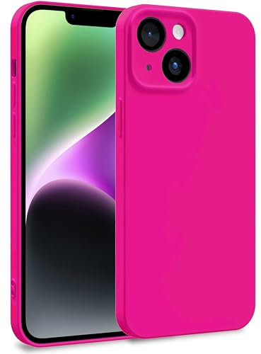 MyGadget Cover per iPhone 14 - Custodia in Silicone Morbido a Doppio Strato – Case con Protezione Fotocamera & Fodera Interna Antigraffio - Magenta Rosso