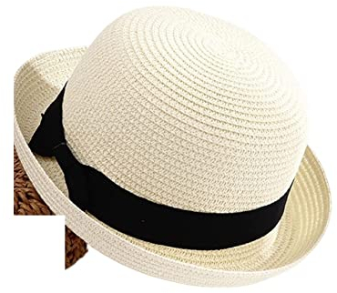 Sombreros De Paja Sombrero de Paja con Lazo de Verano, protección UV, Sombrero de Playa para el Sol, Sombrero de Paja de Tweed para Mujer Sombrero De Sol (Color : White, Size : 56-58cm)