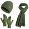 Enwokran Wintermütze Touchscreen Handschuhe Lang Schal Set Unisex Beanie Mütze Fleece Warme Haube Winterschal Kaschmir Strickmütze Strickschal mit Fleece Gefütterte Thermo Handschuhe (Armeegrün)
